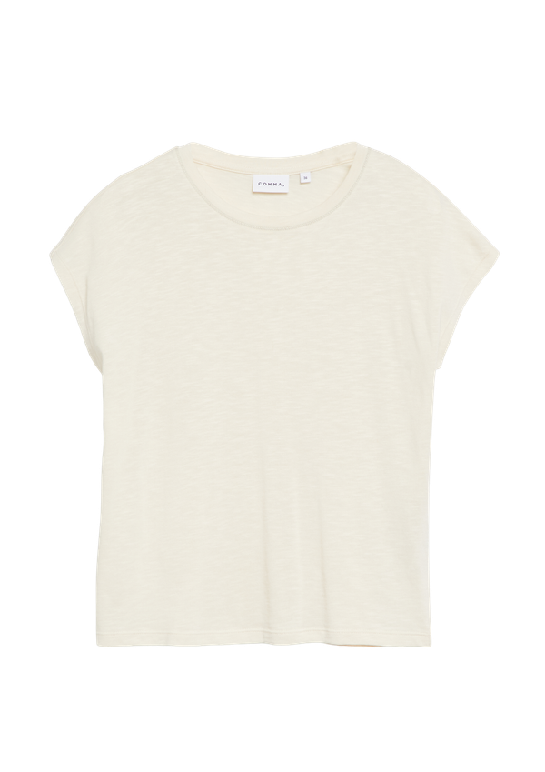 T-shirt o fakturze przędzy płomienistej Regular Fit