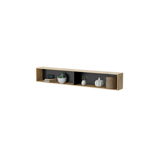 Półka wisząca Bed Concept BC-30 211x33x25 cm | Dąb artisan/Czarny | dekoracyjna | praktyczna | do sypialni