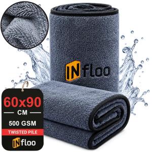 INfloo Ręcznik do Osuszania Samochodu auta 60x90cm 500GSM Twisted Pile