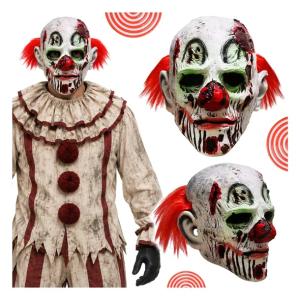 MASKA NA HALLOWEEN KLAUN ZOMBIE POTWÓR LATEKS STRASZNA HORROR PRZEBRANIE