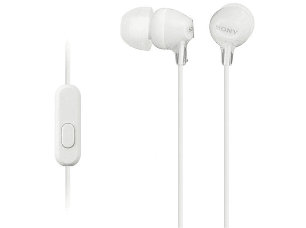 Słuchawki przewodowe dokanałowe SONY MDR-EX15AP z mikrofonem Biały