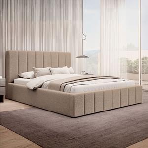 Łóżko tapicerowane z pojemnikiem SFG0116 | 180x200 | Boucle | Ciemny beż #4