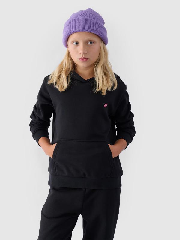 4F bluza dresowa dziewczęca F1315 czarna (140)