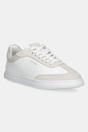Calvin Klein sneakersy skórzane CUPSOLE LACE UP - LTH SUE MIX