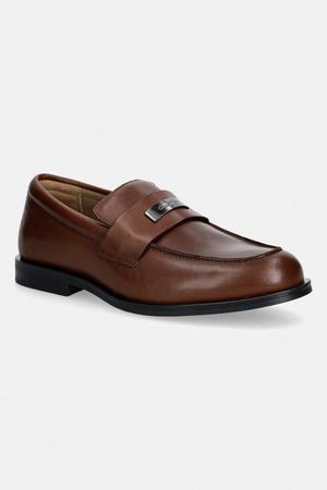 Calvin Klein mokasyny męskie skórzane ESS RUBBER LOAFER HW PLAQ VA LTH