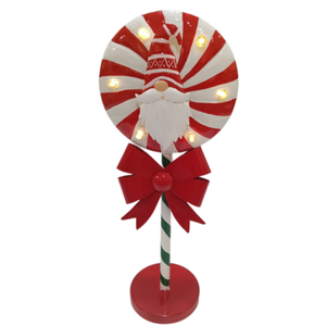 Dekoracja LED Lizak z Mikołajem 55 cm