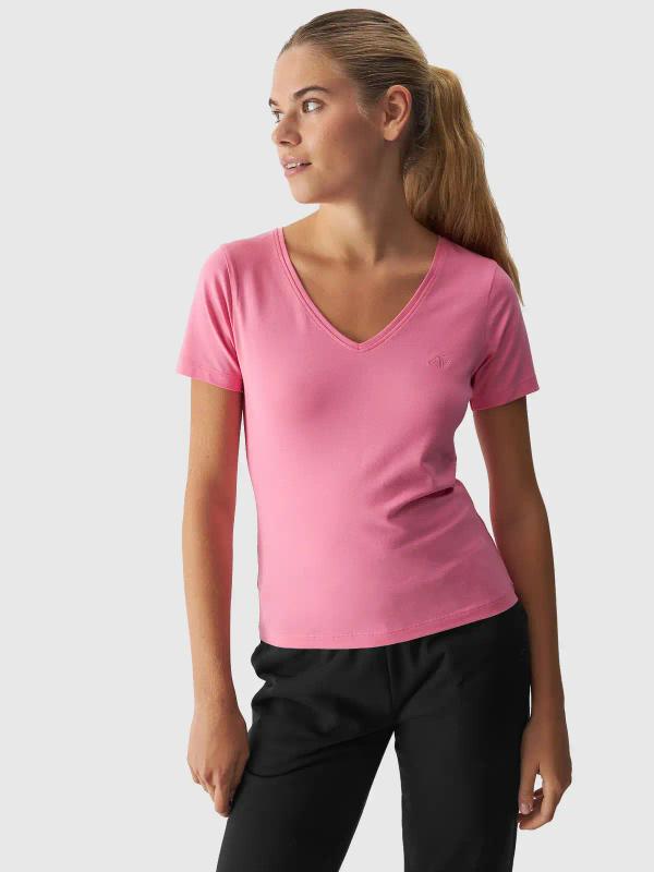 4F t-shirt damski koszulka sportowa bawełniana F1649 różowa (XS)