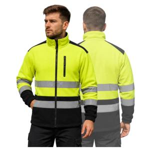 Polar roboczy Odblaskowy męski Bluza Polarowa Odblaskowa rozpinana żółta