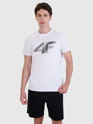 4F t-shirt męski koszulka bawełniana 4FWMM00TTSHM2257 biała (XL)