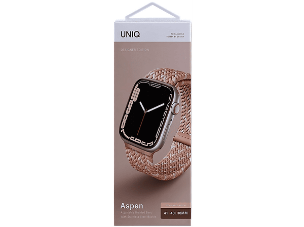 Pasek UNIQ Aspen do Apple Watch 40/38/41mm Braided DE Różowy ASPDECPNK
