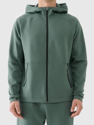 4F bluza męska z kapturem bawełniana 4FWAW25TSWSM1865 zielony (L)