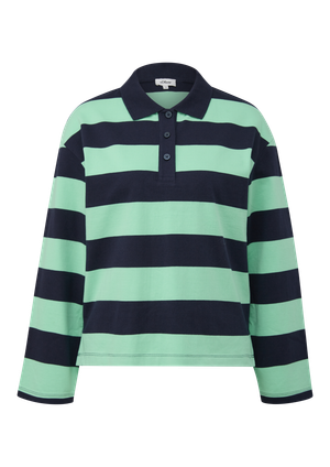 Bluza w paski z kołnierzykiem polo
