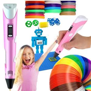Długopis 3D dla Dzieci Drukarka 3 D Pen Różowy + 210m FILAMENT + Mata