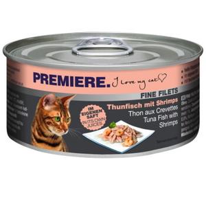 PREMIERE Fine Filets Naturell Tuńczyk z krewetkami 48x80 g