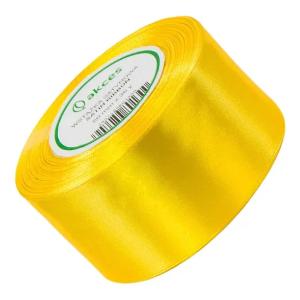 TASIEMKA wstążka SATYNOWA żółta słoneczna 50mm - 32mb