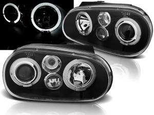 LAMPY VW GOLF IV 4 97-04R RINGI DIODOWE LED BLACK + ŻARÓWKI GRATIS!!