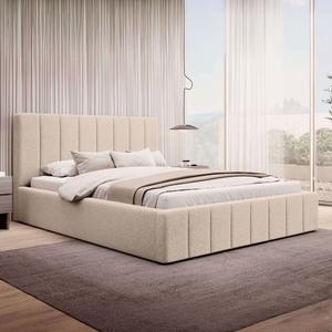 Łóżko tapicerowane SF1069 | 160x200 | Boucle | Beż