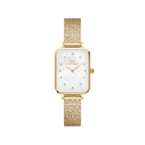 Daniel Wellington DW Watch Quadro Lumine Pressed Piano White MoP Gold 20x26mm