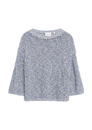 Sweter dzianinowy z muliny z obniżoną linią ramion