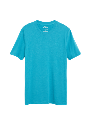 T-shirt o strukturze flammé z detalem z logo