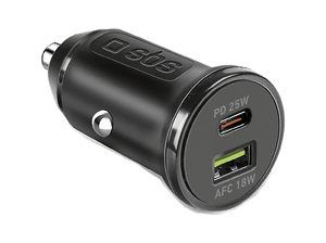 Ładowarka samochodowa SBS USB-A USB-C PD 25W Czarny TECRPD25W