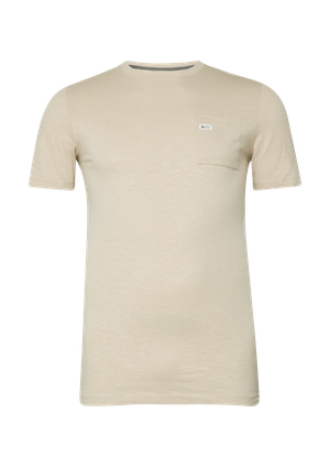 T-shirt o strukturze przędzy płomieniowej z kieszenią na piersi