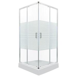 Kabina natryskowa Madera Str 90 kwadratowa 91 x 91 x 206 cm z brodzikiem 16 cm profil chrom Kerra