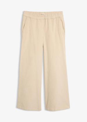 Spodnie sztruksowe high-waist z mieszanki bawełny