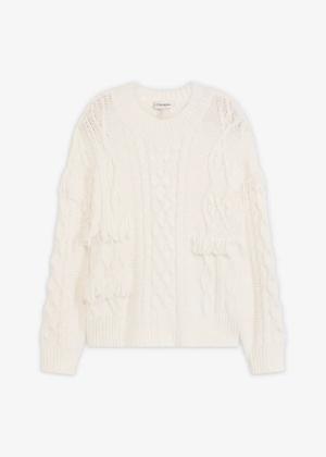 Sweter oversize z frędzlami