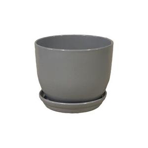 Doniczka Classic z podstawką 16,5 cm ceramiczna szara