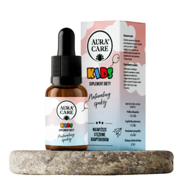 KIDS NATURALNY SPOKÓJ dla dzieci | Melisa, Rumianek, Bakopa Aura Care 15 ml