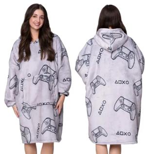 KOC BLUZA Oversize Gruba KOCOBLUZA 2w1 XXL Wzór PADY Futrzak dla Gracza