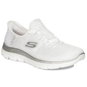 Skechers Sneakersy buty Slip-Ins Vegan wsuwane White Silver 150123/WSL r.40
