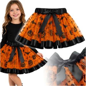 SPÓDNICZKA TUTU TIULOWA ROZKLOSZOWANA AKCESORIA HALLOWEEN KARNAWAŁ DYNIA