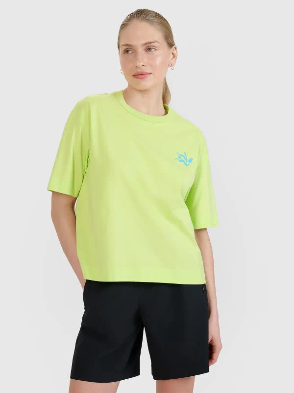 4F t-shirt damski koszulka bawełniana 4FWSS25TTSHF1967 zielona (L)
