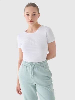 4F t-shirt damski koszulka bawełniana F1846 biała (XS)
