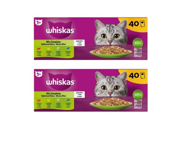 Whiskas karma mokra dla kota box saszetki 85gx80 mix smaków