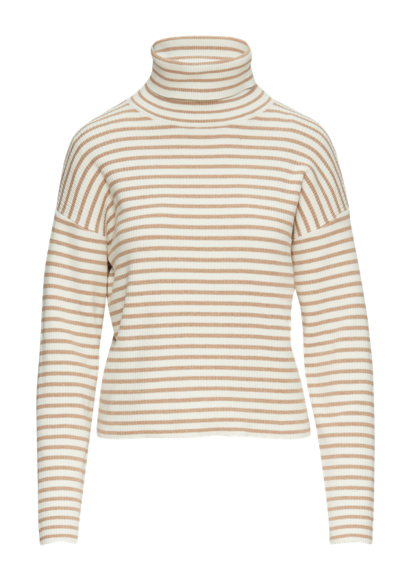 Sweter z golfem i prążkowaną fakturą