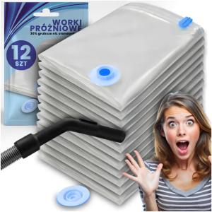 12X WORKI PRÓŻNIOWE DO UBRAŃ WOREK NA UBRANIA POŚCIEL DUŻE MOCNE GRUBE XXL