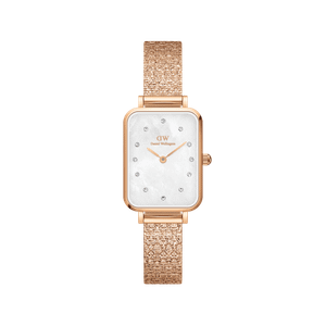 Daniel Wellington DW Watch Quadro Lumine Pressed Piano White MoP Rose Gold 20x26mm