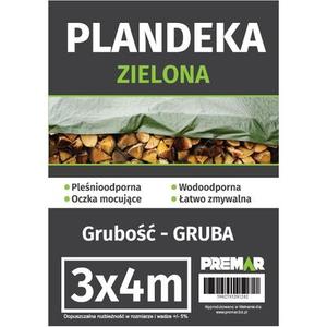 Plandeka 3 x 4 m gruba zielona