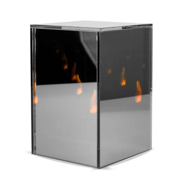 Znicz Lampion Lustrzany 3D 15 cm Srebrny Znicz na Cmentarz Ekskluzywny