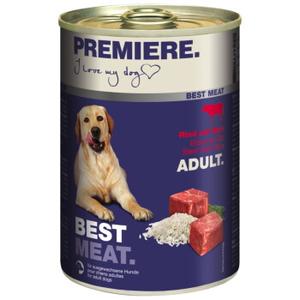PREMIERE Best Meat mokra karma dla psów, Adult Wołowina i ryż 24x400 g