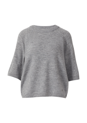 Sweter z krótkim rękawem wykonany z mieszanki alpaki