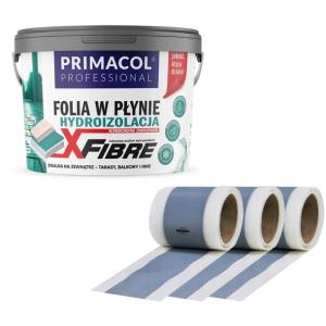 FOLIA W PŁYNIE X-FIBRE 15KG mega mocna elastyczna + 3x Taśma Uszczelniająca