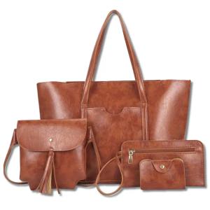 Torebka Damska BAD&BAGS Zestaw Skórzana Na Ramię Torba Shopperka Pojemna