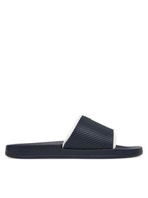 Calvin Klein Jeans Klapki Slide Rubber Neoprene Text YM0YM01234 Granatowy
