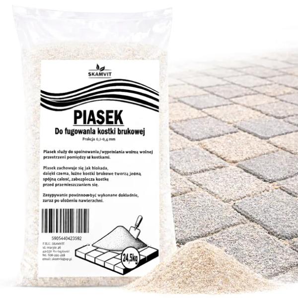 Piaskowanie KOSTKI BRUKOWEJ Zasypywania FUG Zasypka Kwarcowy Piasek 24,5kg