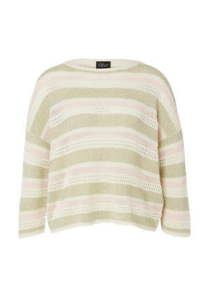 Dzianinowy sweter z cekinami i dekoltem bateau