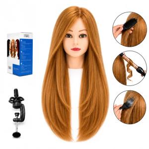Główka głowa treningowa fryzjerska Jessica włos ludzki 60 cm + Statyw
